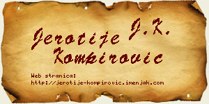 Jerotije Kompirović vizit kartica